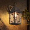Buitenwandlamp Volturno, fitting onderaan, roestkleurig antiek