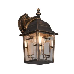 Buitenwandlamp Volturno, fitting onderaan, roestkleurig antiek