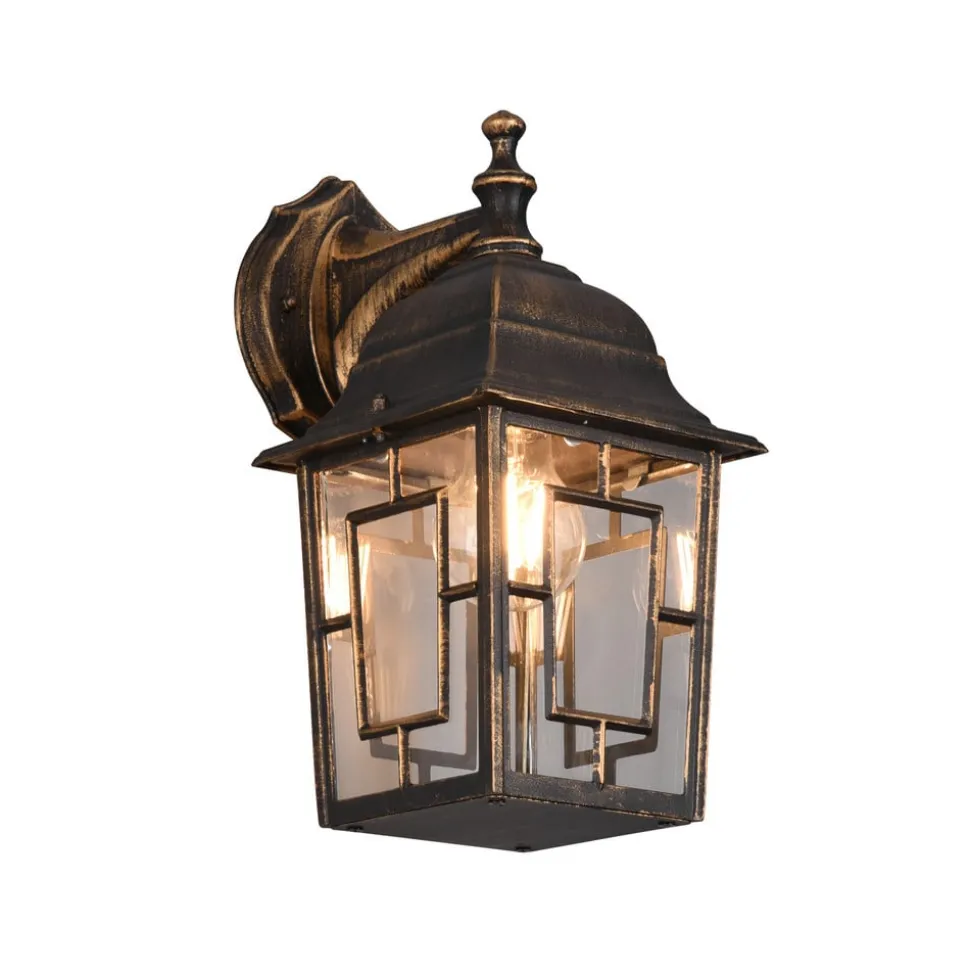 Buitenwandlamp Volturno, fitting onderaan, roestkleurig antiek