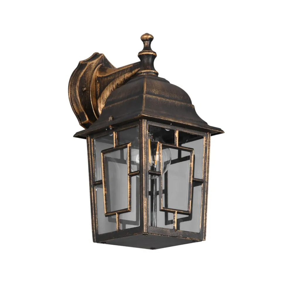 Buitenwandlamp Volturno, fitting onderaan, roestkleurig antiek