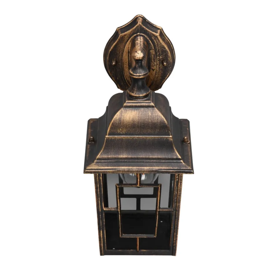 Buitenwandlamp Volturno, fitting onderaan, roestkleurig antiek