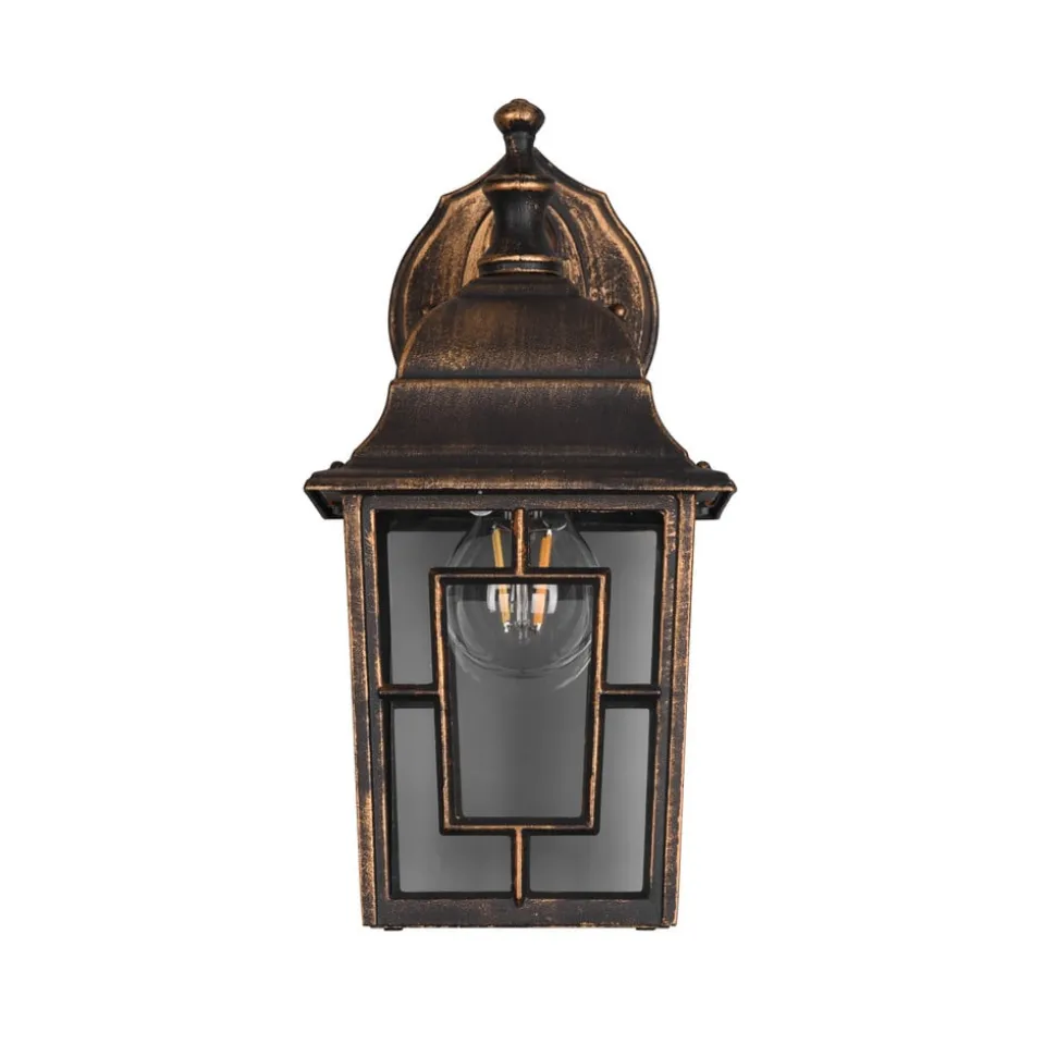 Buitenwandlamp Volturno, fitting onderaan, roestkleurig antiek