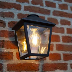 Buitenwandlamp Zago met helder glas