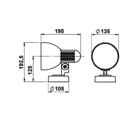 Buitenwandspot 635 S draai- en zwenkbaar