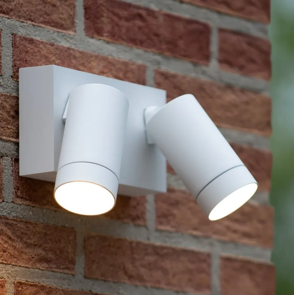 Buitenwandspot Taylor Sensor, 2-lamps wit