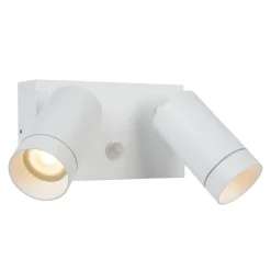 Buitenwandspot Taylor Sensor, 2-lamps wit