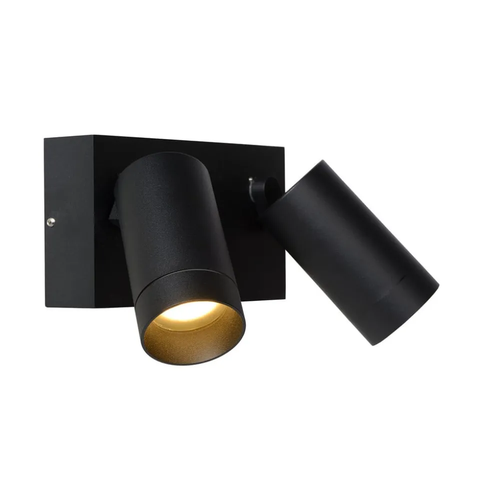 Buitenwandspot Taylor Sensor, 2-lamps zwart