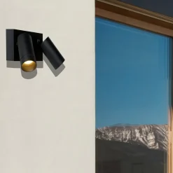 Buitenwandspot Taylor Sensor, 2-lamps zwart