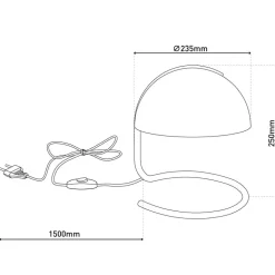 Burano tafellamp, geel, hoogte 25 cm, glas/metaal, E27