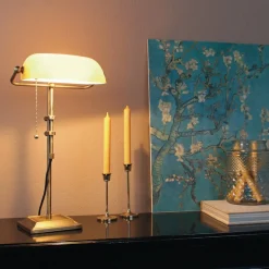 Bureaulamp Ancilla verstelbaar brons/geel