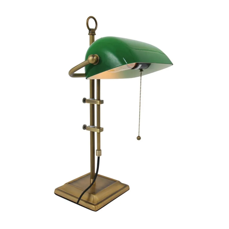 Bureaulamp Ancilla, verstelbaar brons/groen