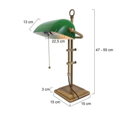 Bureaulamp Ancilla, verstelbaar brons/groen