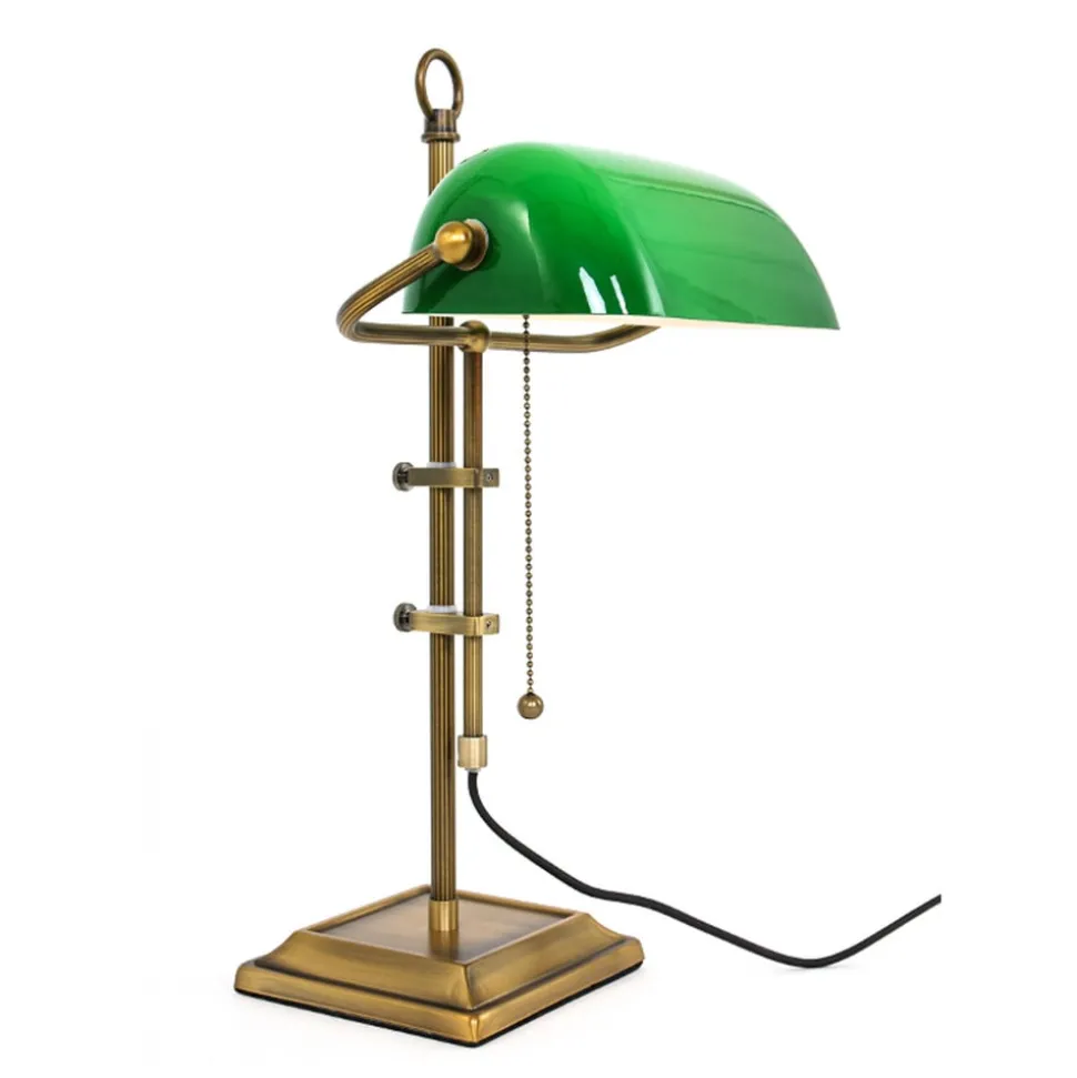 Bureaulamp Ancilla, verstelbaar brons/groen