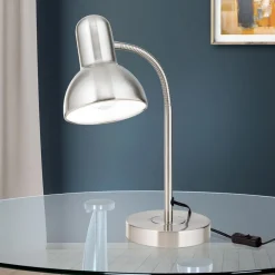 Bureaulamp Nemo, flexibel, nikkel mat