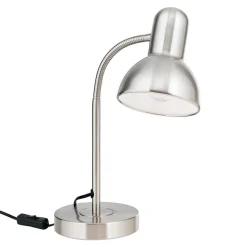 Bureaulamp Nemo, flexibel, nikkel mat