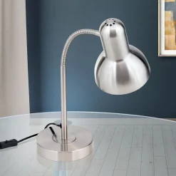 Bureaulamp Nemo, flexibel, nikkel mat