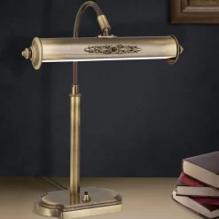 Bureaulamp Picture in oud messing