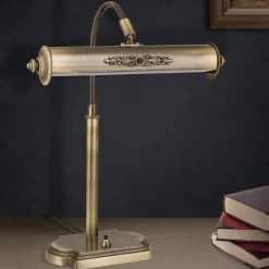 Bureaulamp Picture in oud messing