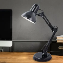 Bureaulamp Pixa, justeerbaar, E14, zwart