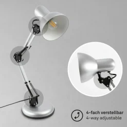 Bureaulamp Pixa, justeerbaar, E14, wit