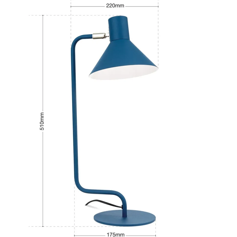 Bureaulamp Viktoria kop instelbaar blauw