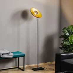 By Rydéns Captain uplight vloerlamp zwart-goud