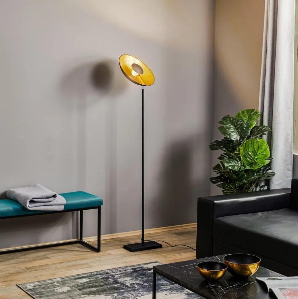 By Rydéns Captain uplight vloerlamp zwart-goud