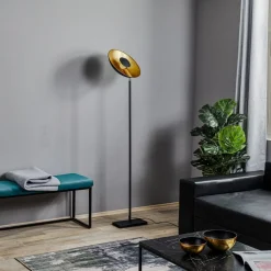 By Rydéns Captain uplight vloerlamp zwart-goud