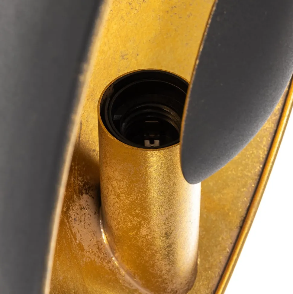 By Rydéns Captain uplight vloerlamp zwart-goud