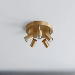 By Rydéns Correct plafondspot 5-lamps mat goud