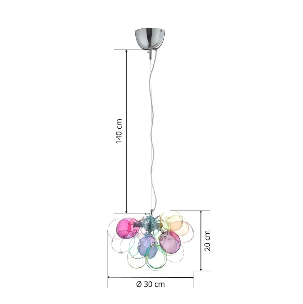 By Rydéns glazen hanglamp Gross, bont, 30 cm