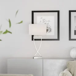 By Rydéns Omega tafellamp chroom/wit hoogte 52cm