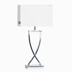 By Rydéns Omega tafellamp chroom/wit hoogte 52cm