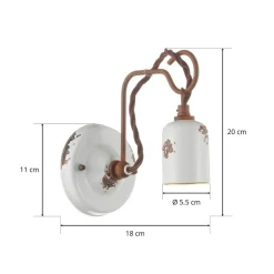 C665 wandlamp in vintage stijl wit