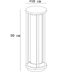 Cadix gegoten aluminium sokkellamp 50 cm