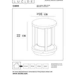 Cadix gegoten aluminium sokkellamp 22cm