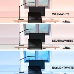 Cala LED bureaulamp, CCT, dimbaar, zwart