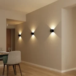 Calex Akku LED oplaadbare sensor buitenwandlamp, Up/Down, zwart