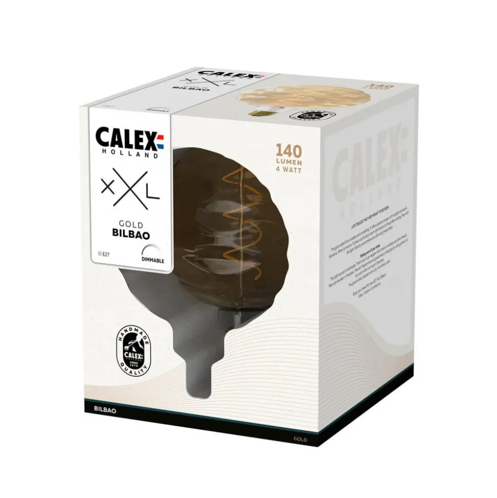 Calex Bilbao LED lamp E27 4W dim 1.800 K goud