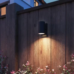 Calex buitenwandlamp Alba GU10, downlight, zwart, sensor