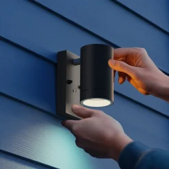 Calex buitenwandlamp Alba GU10, downlight, zwart, sensor