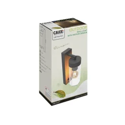 Calex buitenwandlamp, aluminium, fitting onderaan, zwart