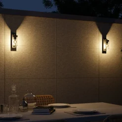 Calex buitenwandlamp, aluminium, fitting onderaan, zwart