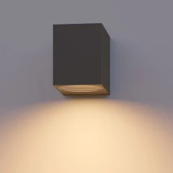 Calex buitenwandlamp GU10, downlight, hoogte 8 cm, antraciet