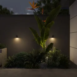 Calex buitenwandlamp GU10, downlight, hoogte 8 cm, antraciet