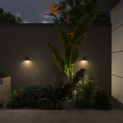 Calex buitenwandlamp GU10, downlight, hoogte 8 cm, roestbruin