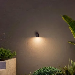 Calex buitenwandlamp GU10, downlight, hoogte 8 cm, zwart