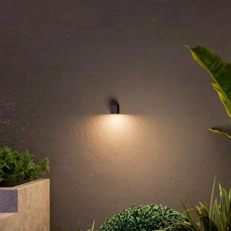 Calex buitenwandlamp GU10, downlight, hoogte 8 cm, zwart