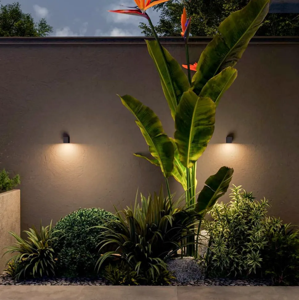 Calex buitenwandlamp GU10, downlight, hoogte 8 cm, zwart