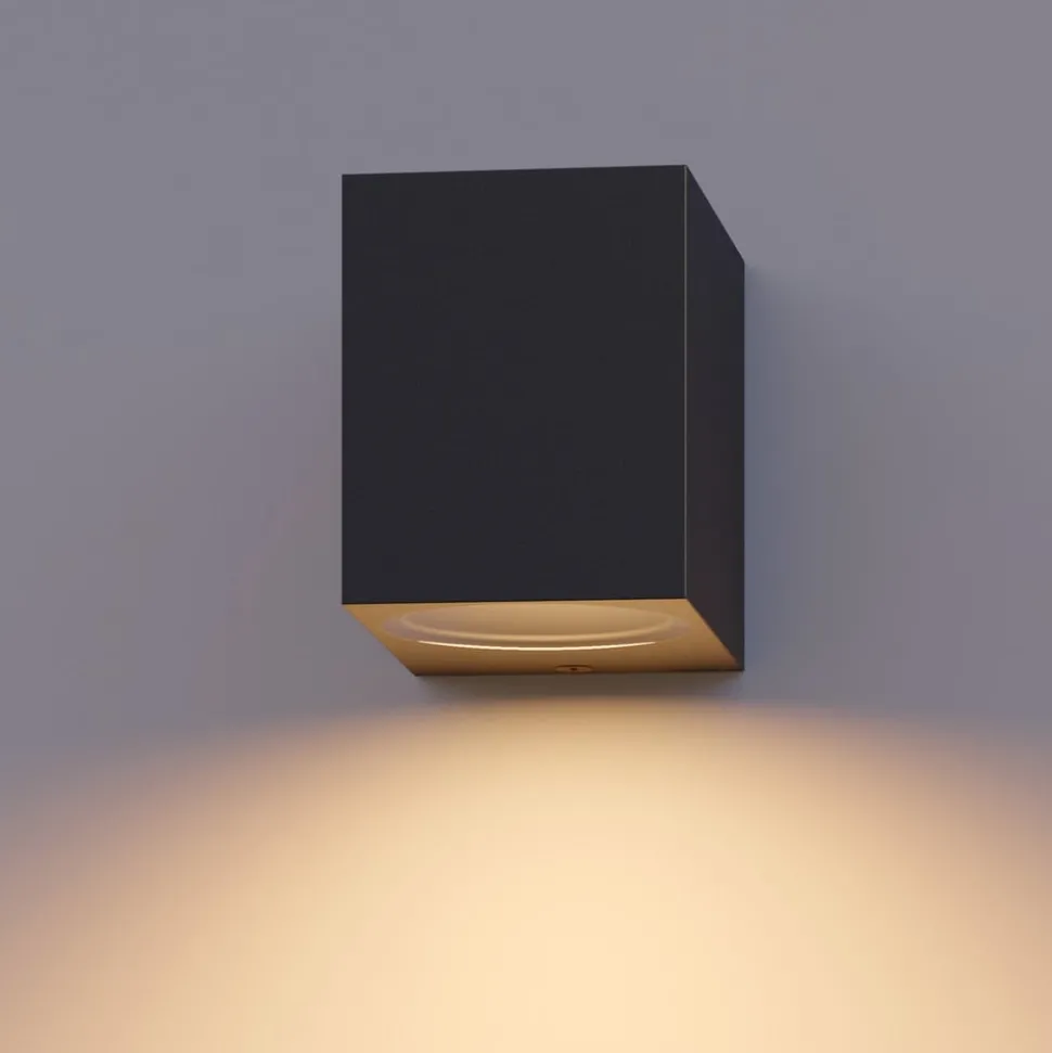 Calex buitenwandlamp GU10, downlight, hoogte 8 cm, zwart